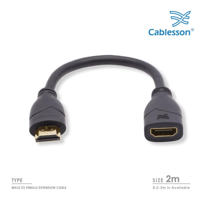 Cablesson Basic 2m High Speed HDMI Extension Cable - Black - hdmicouk