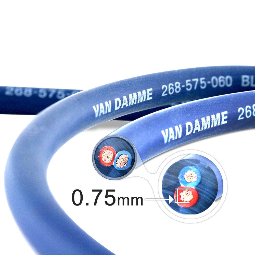 Van Damme Professional Blue Series Studio Grade 2 x 0.75 mm (2 core) Twin-Axial Speaker Cable 268-575-060 9 Metre / 9M - hdmicouk