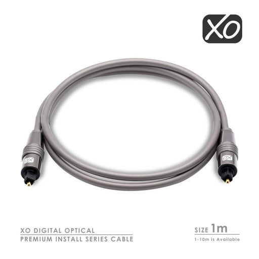 XO Premium Install Optical TOSLINK Digital Audio SPDIF Cable - 1m - Black - hdmicouk