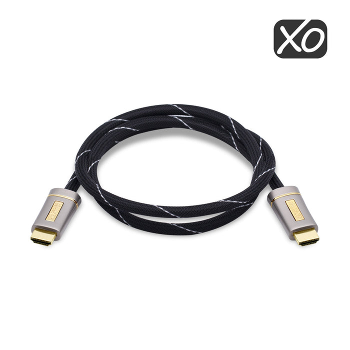 XO Platinum 4m High Speed HDMI Cable (HDMI Type A, HDMI 2.1/2.0b/2.0a/2.0/1.4) - 4K, 3D, UHD, ARC, Full HD, Ultra HD, 2160p, HDR - for PS4, Xbox One, Wii, Sky Q, LCD, LED, UHD, 4k TVs - Silver - hdmicouk