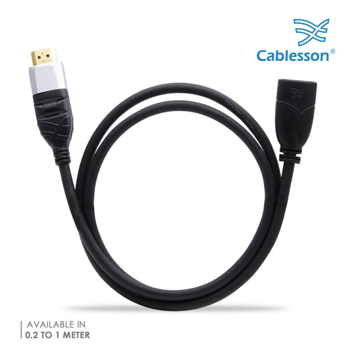 Cablesson Ivuna Flex Plus High Speed HDMI Extension Cable - 0.5m - Black - hdmicouk