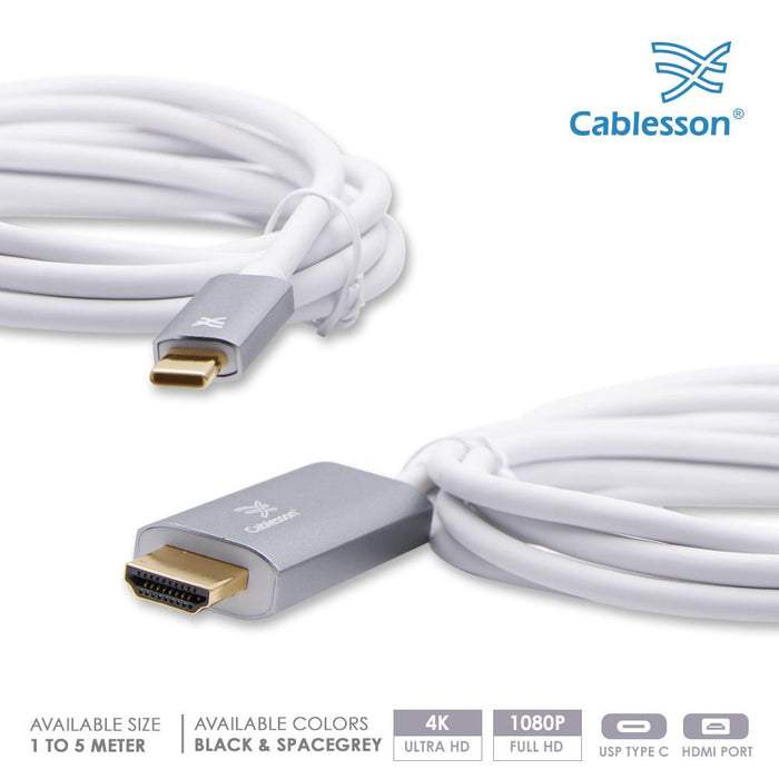 Cablesson USB Type C to HDMI 2.0 Adapter Cable - Male to Male - 4K@60Hz