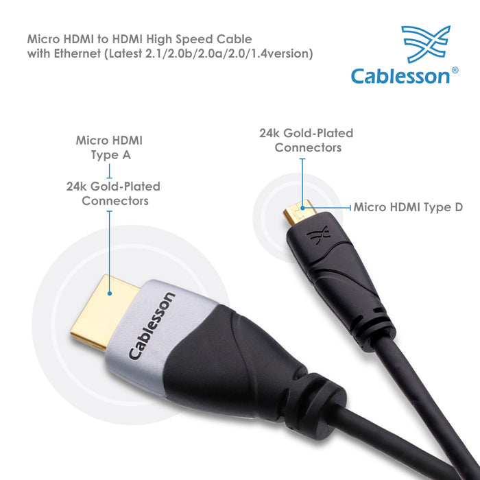 Cablesson Ivuna 2 Pack Micro HDMI Cable - 3m