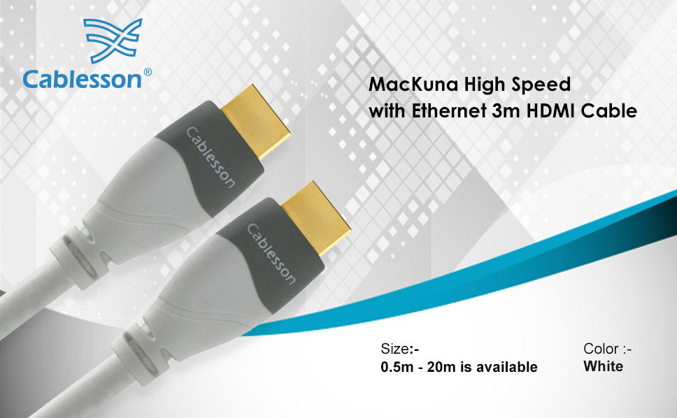 Cablesson MacKuna 2 Pack of HDMI cables - 3m
