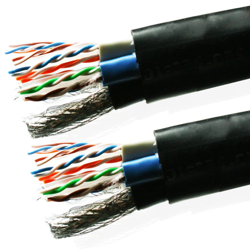 VDC Contractor Series Multimedia Hybrid Cable (2 x Cat 6 U/UTP, 1 x Cat 5E U/UTP and 2 quad shielded RG6), Black 250-100-212 - 1m - hdmicouk