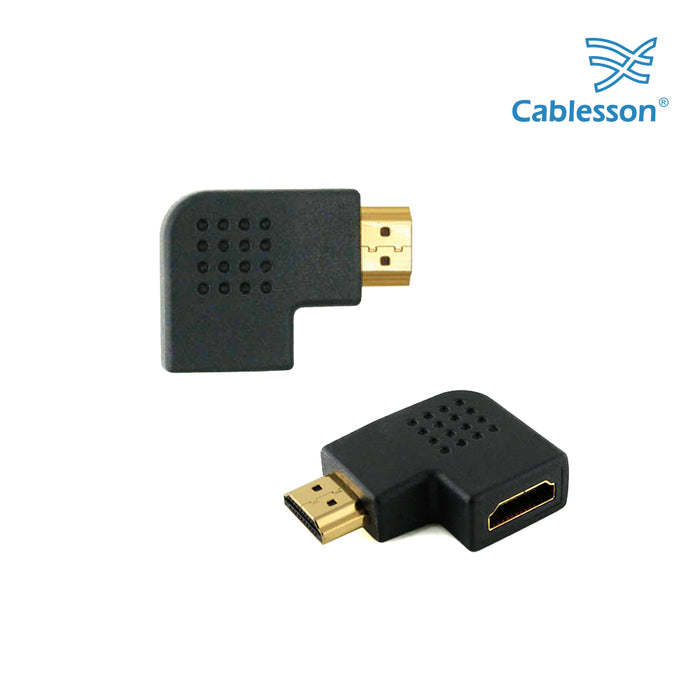 Cablesson HDMI 2.0 Adapter - Vertical Flat Left 90 Degree - 2 Pack