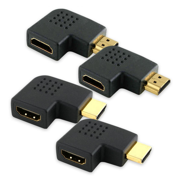4 Pack Cablesson Vertical Flat Left 2 x 90 & 2 x 270 Degree HDMI Adapter