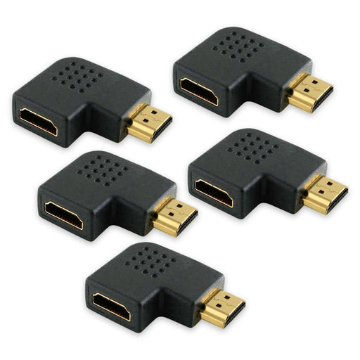 5 Pack Cablesson Vertical Flat Left 90 Degree HDMI Adapter