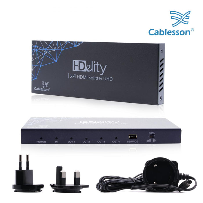 Cablesson 1x4 HDMI Splitter UHD With EDID (18G)