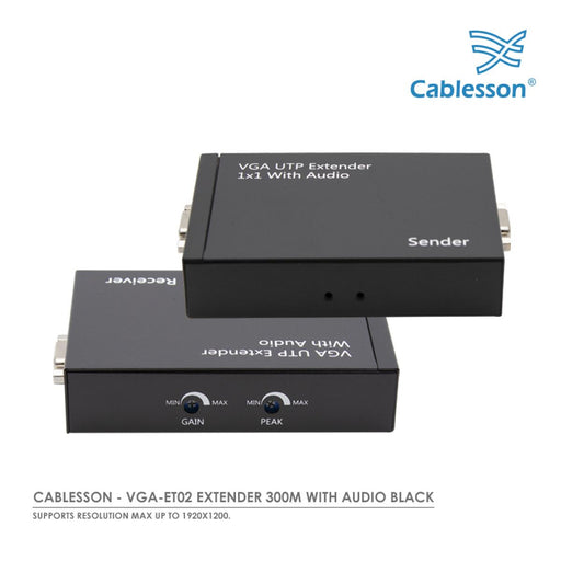 Cablesson VGA UTP Extender with Audio - 300m