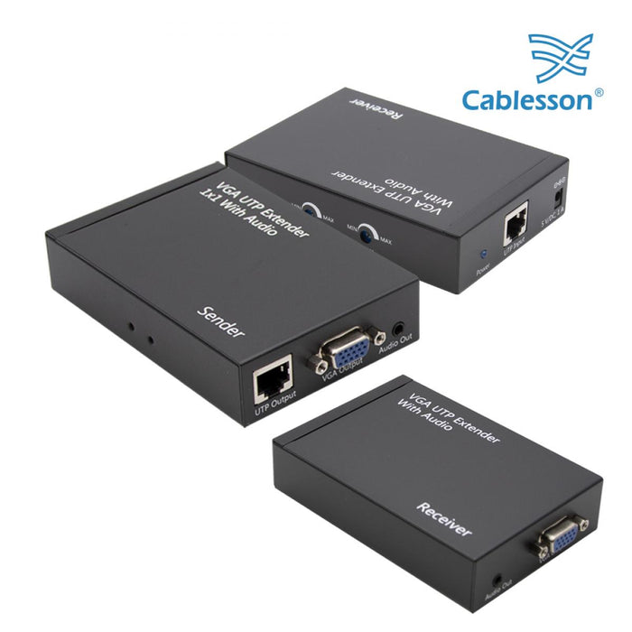 Cablesson VGA UTP Extender with Audio - 300m