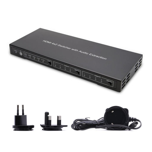 Cablesson - 4x2 HDMI 2.0 Matrix with Audio Extraction HDCP 2.2