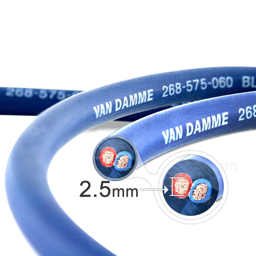 Van Damme Professional Blue Series Studio Grade 2 x 2.5 mm (2 core) Twin-Axial Speaker Cable 268-525-060 75 Metre / 75M - hdmicouk