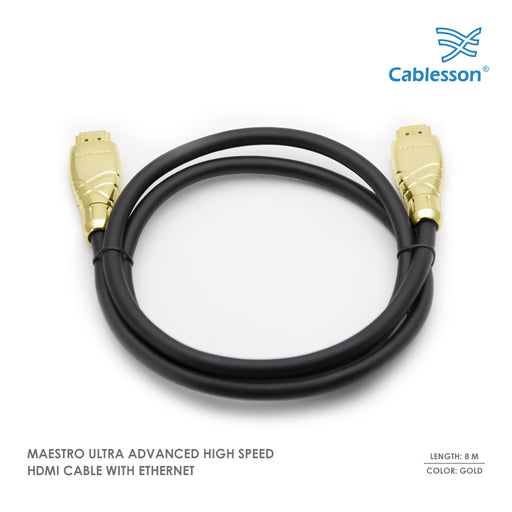 Maestro 8m Ultra Advanced High Speed HDMI Cable with Ethernet - Gold