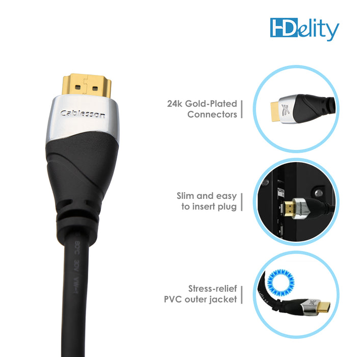 Cablesson 1X4 HDMI 2.0 Splitter WITH EDID (18G) v2+Ivuna Advanced HDMI 2.1 - 2m