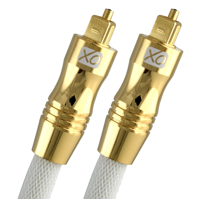 XO 3m Optical TOSLINK Digital Audio SPDIF Cable - White - hdmicouk