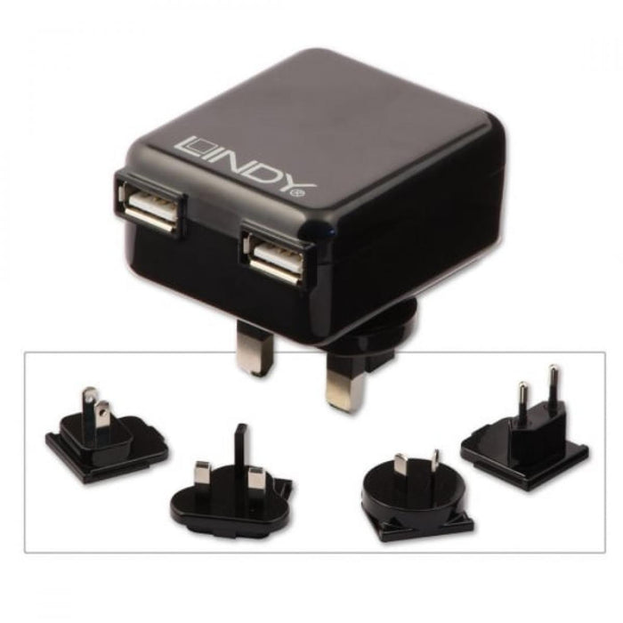 LINDY 2 Port USB Travel Charger