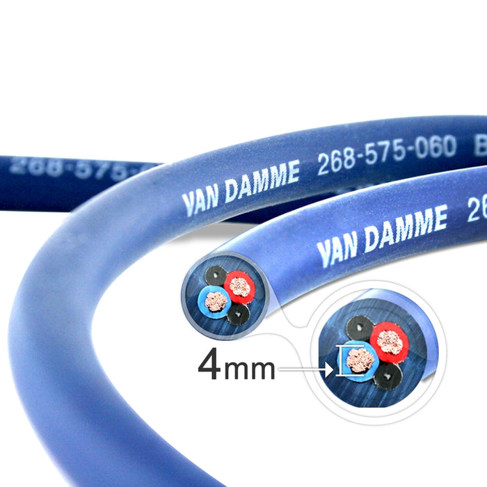 Van Damme Professional Blue Series Studio Grade 2 x 4.0 mm (2 core) Twin-Axial Speaker Cable 268-545-060 15 Metre / 15M - hdmicouk