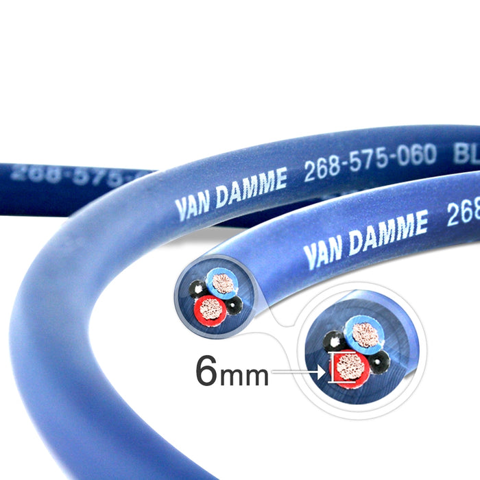 Van Damme Professional Blue Series Studio Grade 2 x 6 mm (2 core) Twin-Axial Speaker Cable 268-565-060 18 Metre / 18M - hdmicouk