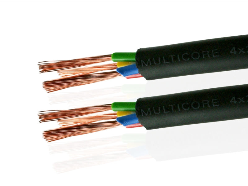 Van Damme Black Series Tour Grade 4 x 2.50mm Multicore Speaker Cable, Black 268-542-000 23 Metre / 23M - hdmicouk
