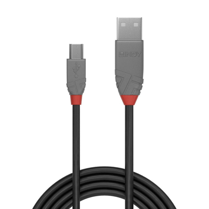 Lindy 3m USB 2.0 Type A to Mini-B Cable. Anthra Line