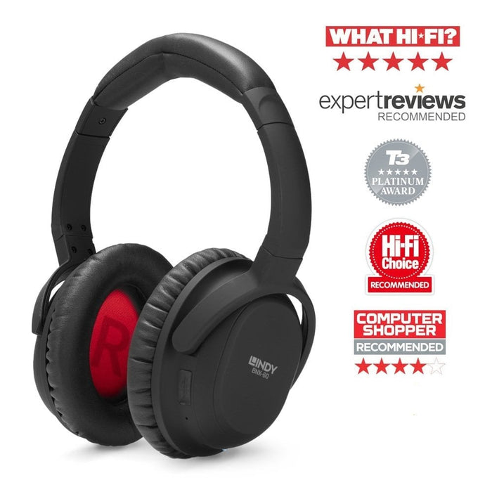 LINDY BNX-60 - Bluetooth Wireless Active Noise Cancelling Headphones with aptX