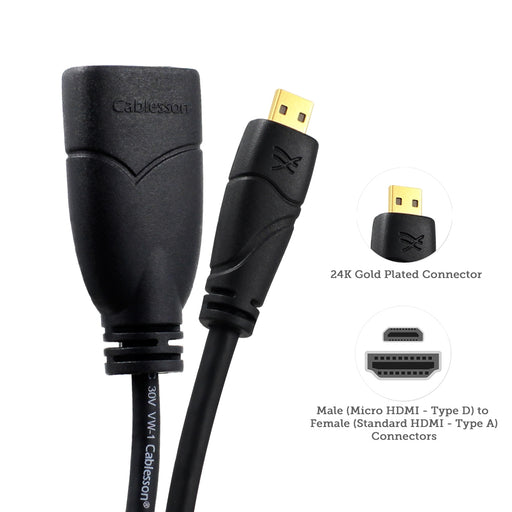 Cablesson Ivuna Micro HDMI Extension - 0.5m - hdmicouk
