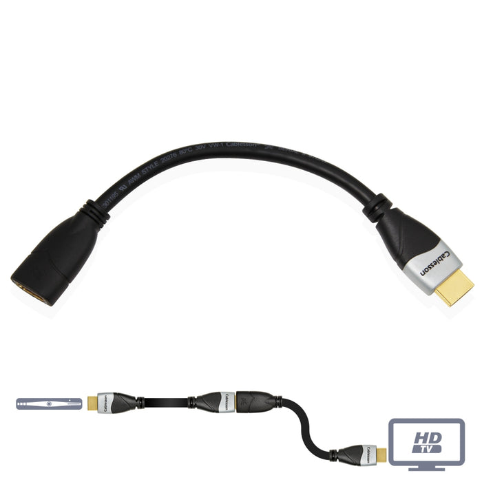 Cablesson Ivuna 1m High Speed HDMI Extension Cable - Black - hdmicouk