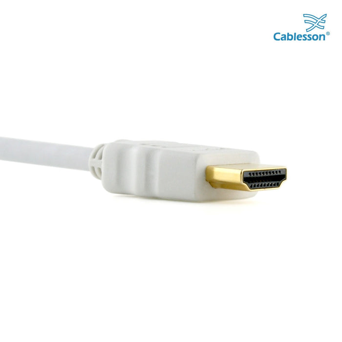Cablesson Basic 1.5m High Performance HDMI Cable - Supports 1080p Full HD, Deep Colour (HDCP Compliant and fully backwards compatible) - White - hdmicouk