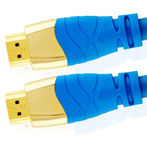 Cablesson Kaiser II 15m High Speed HDMI Cable - 8k, 4, 3D, Full HD, Ultra HD, 2160p, HDR, ARC, Ethernet - (HDMI 2.1/2.0b/2.0a/2.0/1.4) For PS4, Xbox One, Wii, Sky Q, LCD, LED, UHD, CL3 certified - Blue - hdmicouk
