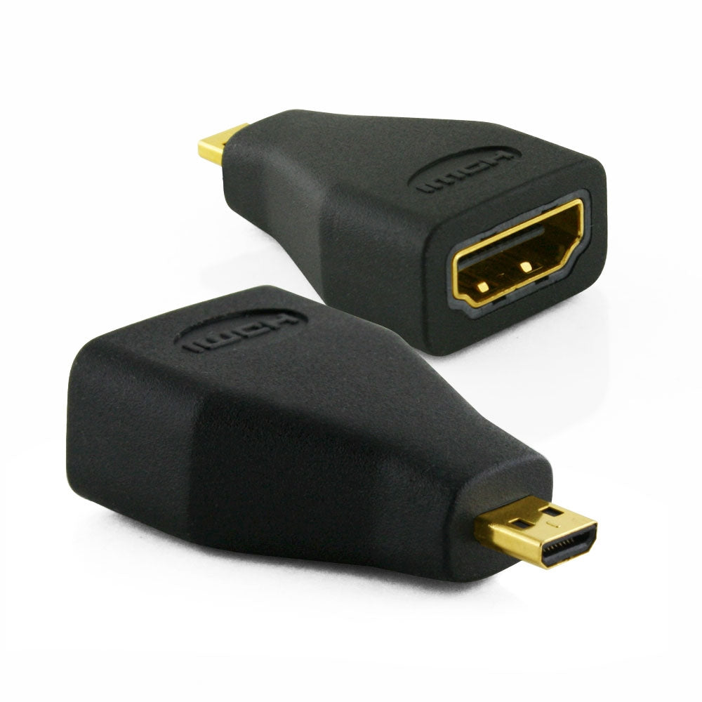 Cablesson Micro HDMI Male to HDMI Female Adapter - Type A to Type D HDMI convertor - Gold Plated HDMI connector - Black - 3D, 4k, Deep Color, HDMI 2.1 / 2.0, Ultra HD, Ethernet - backward compatible - hdmicouk