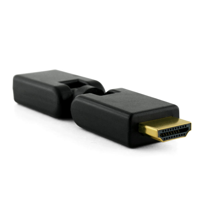 XO HDMI Adapter with Swiveling and Rotating connectors - Black - hdmicouk