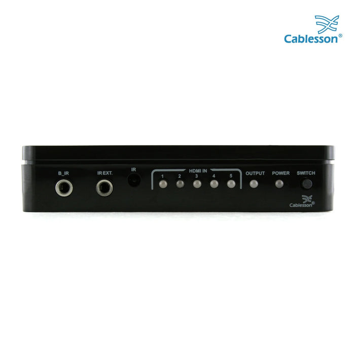 Cablesson Basic 5 x 1 HDMI switch with remote control - 5 port Selector Switcher HDMI Hub - for HDTV, Sky and other TV boxes, PS4/3, Xbox One/360 and more - HDMI 2.1, 2.2, 3D, Full HD, 4k, Ultra HD - hdmicouk