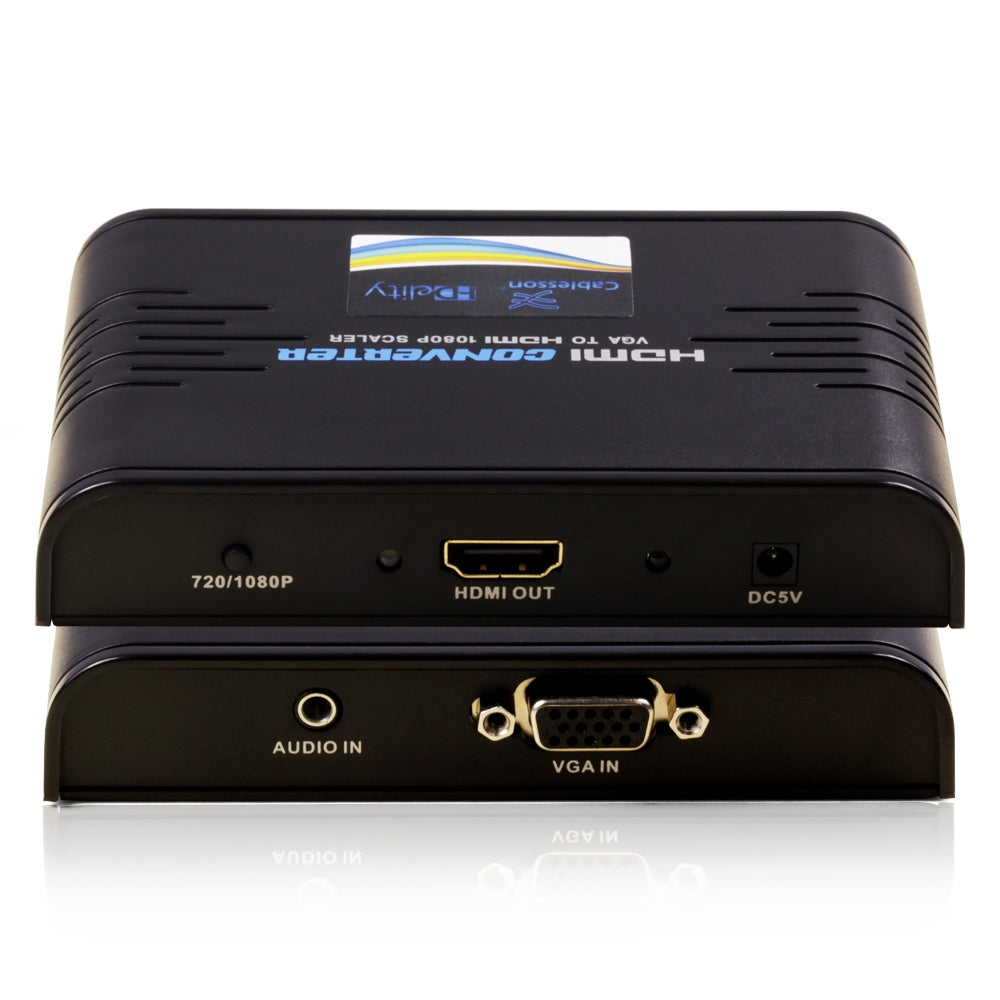 Cablesson HDelity VGA and Audio to HDMI Converter - Supports 1080p Full HD - Connect PC Computer SVGA video + R/L Audio to HDMI monitor or HDTV or Projector - Lifetime Warranty - hdmicouk