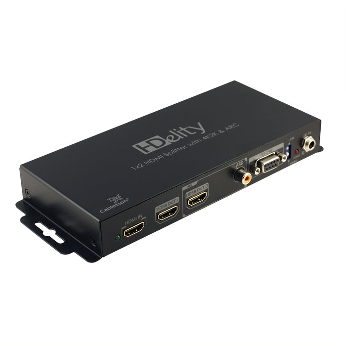 Cablesson HDelity 1x2 HDMI Splitter (1 input 2 output) - Active amplifier - Ultra HD, UHD, 4k, 2160p, HDR. 3D and ARC enabled. For PS3/PS4, XboX One/360, DVD, BluRay, DVD, HDTV, Gaming and Projector - hdmicouk