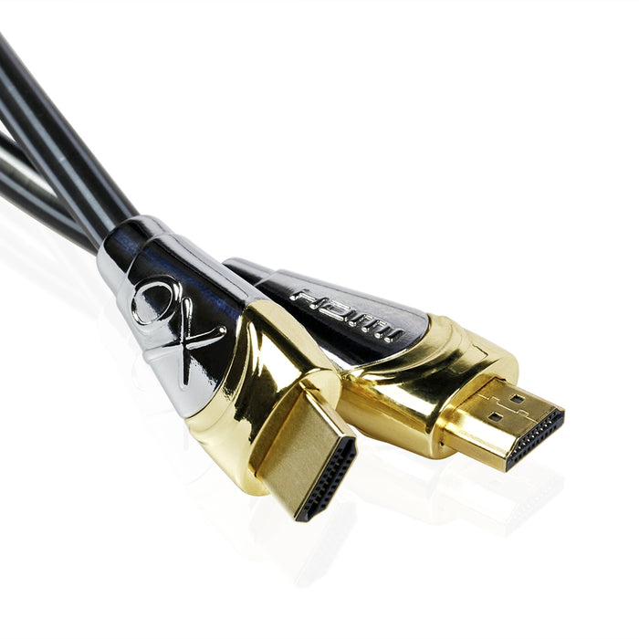 XO Platinum PRO GOLD 10m High Speed HDMI Cable (HDMI Type A, HDMI 2.1/2.0b/2.0a/2.0/1.4) - 4K, 3D, UHD, ARC, Full HD, Ultra HD, 2160p, HDR - for PS4, Xbox One, Wii, Sky Q, LCD, LED, UHD, 4k TVs - Black - hdmicouk