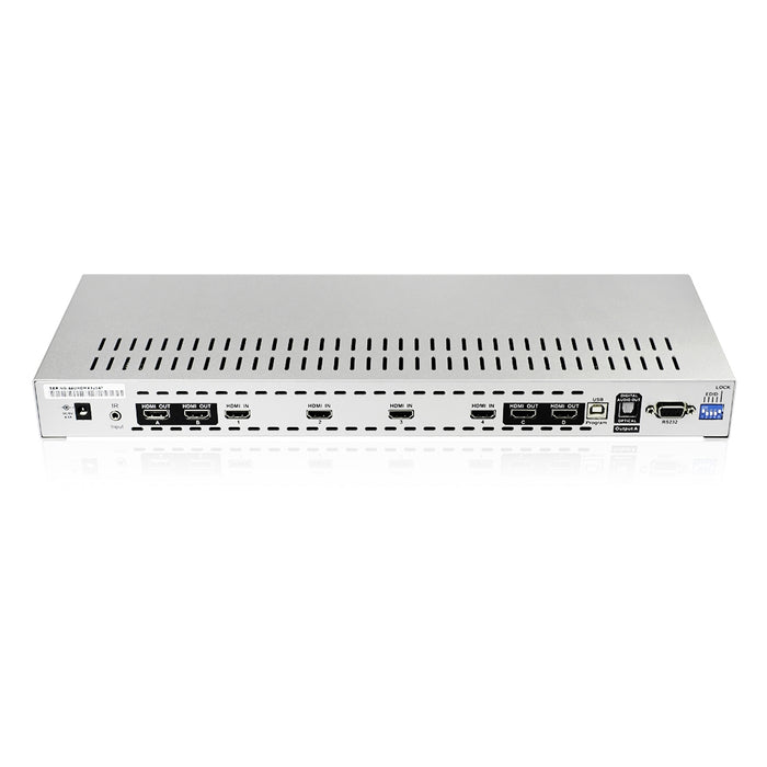 Octava 44UHDMX-UK - 4x4 HDMI Matrix Switch with EDID Management - 4 Input 4 Output (4x4) Switch / Splitter - 1080p Full HD - Distribution Amplifier *** 3D ENABLED *** With Audio out, EDID Function, RS-232 Port and USB port for Firmware Updates *** - hdmicouk