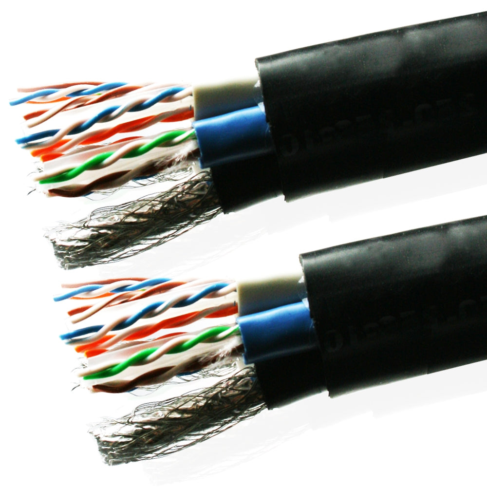 VDC Contractor Series Multimedia Hybrid Cable (2 x Cat 6 U/UTP, 1 x Cat 5E U/UTP and 2 quad shielded RG6), Black 250-100-212 - 17m - hdmicouk