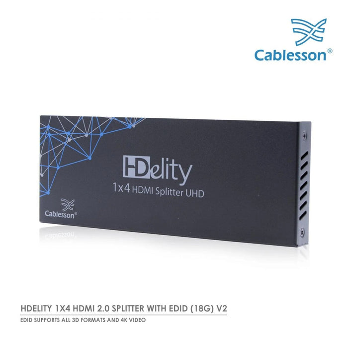 Cablesson 1X4 HDMI 2.0 Splitter WITH EDID (18G) v2+Ivuna Advanced HDMI 2.1 - 1m